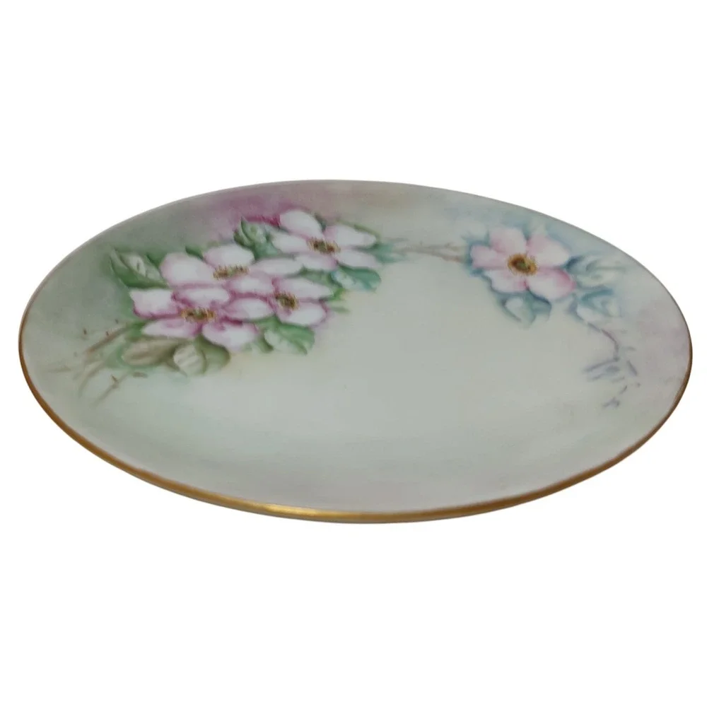 Rosenthal Kronach Dessert‎ Plate Floral Gold Rim Hand Painted Antique Six Inches